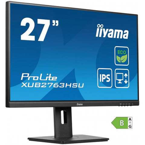 iiyama ProLite XUB2763HSU-B1 Monitor PC 68,6 cm [27] 1920 x 1080 Pixel Full HD LED Nero (27 PROLITE XUB2763HSU-B1 IPS Monitor - 27 Black LED Monitor Full HD Height Adjustable DisplayPort USB and HDMI