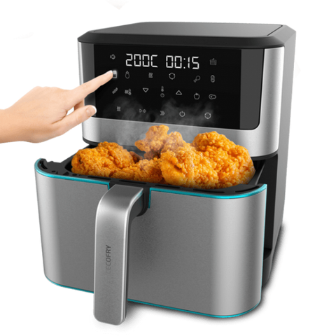 CECOTEC CECOFRY SUPREME 8000 FRIGGITRICE AD ARIA CALDA 1800W 8 LT 10 PROGRAMMI PANNELLO TOUCH NERO INOX