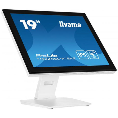 iiyama ProLite T1932MSC-W1SAG Monitor PC 48,3 cm [19] 1280 x 1024 Pixel Full HD LED Touch screen Da tavolo Bianco (iiyama ProLite T1932MSC-W1SAG 19' 10pt Capactive IP Touchscreen in White)