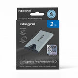 Integral SlimXpress Pro INSSD2TPORT3.2SLIMXS unit esterna a stato solido 2 TB USB 3.2 Gen 2x2 (2TB PORTABLE EXTERNAL SSD USB-C 3.2 GEN.2X2 SLIMXPRESS PRO SILVER R-2000MBs W-2000MBs USB-C to C CABLE