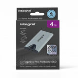 Integral SlimXpress Pro INSSD4TPORT3.2SLIMXS unit esterna a stato solido 4 TB USB 3.2 Gen 2x2 (4TB PORTABLE EXTERNAL SSD USB-C 3.2 GEN.2X2 SLIMXPRESS PRO SILVER R-2000MBs W-2000MBs USB-C to C CABLE