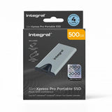 Integral SlimXpress Pro INSSD500GPORT3.2SLIMXS unit esterna a stato solido 500 GB USB 3.2 Gen 2x2 (500GB PORTABLE EXTERNAL SSD USB-C 3.2 GEN.2X2 SLIMXPRESS PRO SILVER R-2000MBs W-2000MBs USB-C to C