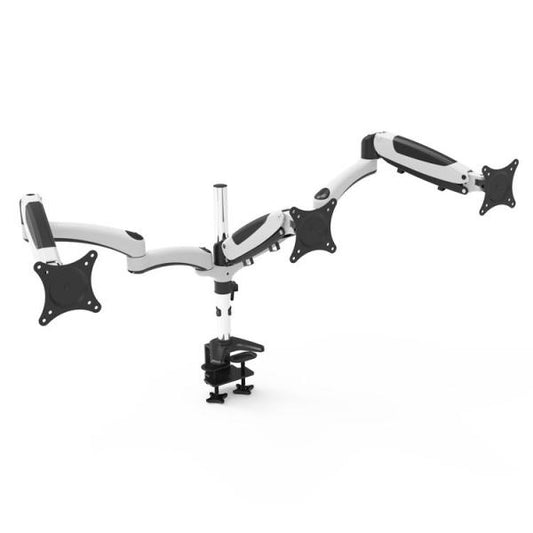 Amer Mounts HYDRA3XL supporto da tavolo per Tv a schermo piatto 71,1 cm [28] Scrivania Nero, Cromo, Bianco (TRIPLE MONITOR MOUNT W/ARTICUK - ARMS CLAMP/GROMMET MAX 28 LED)