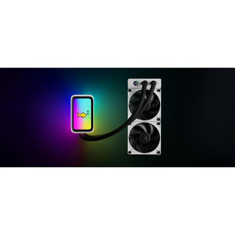 HYTE THICC Q60 Processore Kit di raffreddamento a liquido 12 cm Nero, Bianco 2 pz (HYTE - indsats med bl?ser)