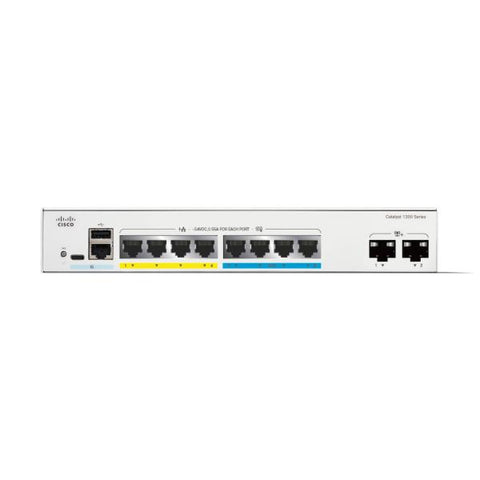 CISCO CATALYST 1300-8MGP-2X SWITCH GESTITO L3 4 X GIGABIT ETHERNET + 4 X 100/1000/2.5G + 2 X 10 GIGABIT SFP+ POE+ (120 W) MONTABILE SU RACK