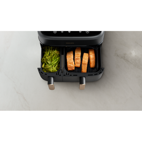 PHILIPS NA352/00 FRIGGITRICE AD ARIA DUAL BASKET 2750W 9 LT 1,5 KG DOPPIO CESTELLO TECNOLOGIA RAPID AIR PLUS 8 PROGRAMMI ANTRACITE