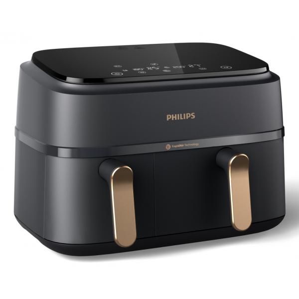 PHILIPS NA352/00 FRIGGITRICE AD ARIA DUAL BASKET 2750W 9 LT 1,5 KG DOPPIO CESTELLO TECNOLOGIA RAPID AIR PLUS 8 PROGRAMMI ANTRACITE