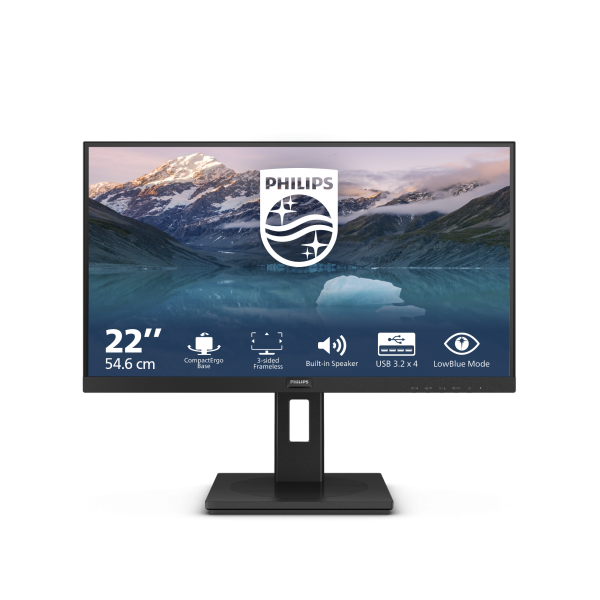 Philips 222S9JML/00 Monitor PC 54,6 cm [21.5] 1920 x 1080 Pixel Full HD LCD Nero (Philips S-line 222S9JML - Monitor a LED - 22 [21.5 visualizzabile] - 1920 x 1080 Full HD [1080p] @ 75 Hz - VA - 250 cd/m? - 3000:1 - 4 ms - HDMI, VGA, DisplayPort - alt...