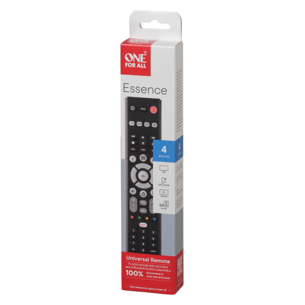 ONE FOR ALL URC1242 TELECOMANDO UNIVERSALE FINO AD 4 DISPOSITIVI FUNZIONE APPRENDIMENTO TASTO SCELTA RAPIDA DELLEL APP