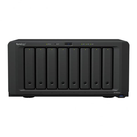 Synology DiskStation DS1823xs+ NAS Tower Ryzen Embedded V1780B 8 GB DDR4 128 TB HDD DiskStation Manager Nero (Synology DS1823xs+ 128TB [Synology HAT33] 8 bay desktop NAS - AMD Ryzen V1780B; 8GB DDR4
