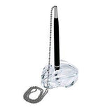 LEBEZ STILOFORO TRASPARENTE CON CATENELLA PENNA A SFERA