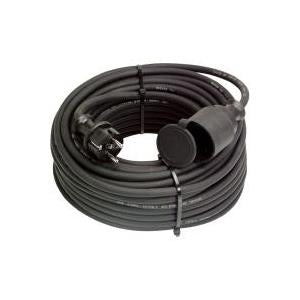 AS Schwabe Strom Verlngerungskabel [ Schutzkontakt-Gummi-Stecker - Schutzkontakt-Gummi-Kupplung] Schwarz 25.00 m 603 (60384)