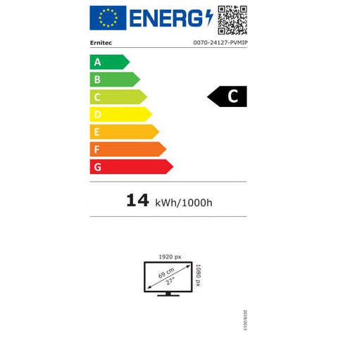 Ernitec 0070-24127-PVMIP Monitor PC 68,6 cm [27] 1920 x 1080 Pixel Full HD LED Nero (27 1080P PVM Metal Case - Monitor - Built-In 1080P IP - camera NDAA - PSU - Warranty: 60M)