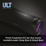 Sony ULT FIELD 7 - Speaker portatile wireless Bluetooth con ULT POWER SOUND, Ultimate Deep BASS, X Balanced Speaker, batteria da 30 ore, IP67, impermeabile, illuminazione a LED, microfono, ingresso p