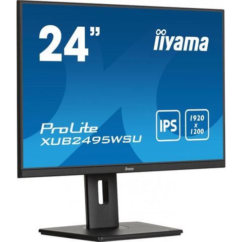 iiyama ProLite XUB2495WSU-B7 Monitor PC 61,2 cm [24.1] 1920 x 1200 Pixel 4K Ultra HD LED Nero (24.1IN ULTRA THIN IPS 1920X1200 - 4MS 300CD/M2 1000:1 1XHDMI)
