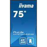 iiyama LH7575UHS-B1AG visualizzatore di messaggi Pannello piatto per segnaletica digitale 190,5 cm [75] LCD Wi-Fi 500 cd/m 4K Ultra HD Nero Processore integrato Android 11 24/7 (iiyama ProLite LH75