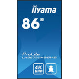 iiyama LH8675UHS-B1AG visualizzatore di messaggi Pannello piatto per segnaletica digitale 2,17 m [85.6] LCD Wi-Fi 500 cd/m 4K Ultra HD Nero Processore integrato Android 11 24/7 (iiyama - LH8675UHS-