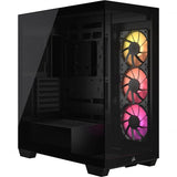 CORSAIR 3500X ARGB BLACK MID-TOWER ATX CASE PER PC VETRO PANORAMICO TEMPERATO COMPATIBILE CON SCHEDA MADRE A CONNESSIONE INVERSA 3 x VENTOLE CORSAIR RS120 ARGB INCLUSE NERO