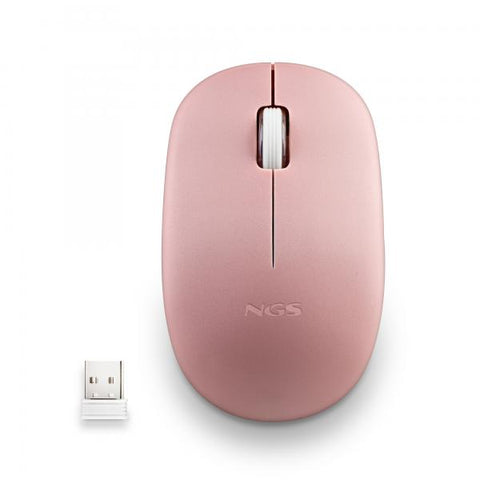 RATÓN INALÁMBRICO NGS 2.4 GHZ,CON ROTELLA, SILENZIOSO, USB NANO, ROSA
