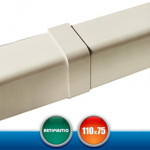 1204GC Giunto Coperchio per Canaline Installazione Climatizzatori - 110x75 mm