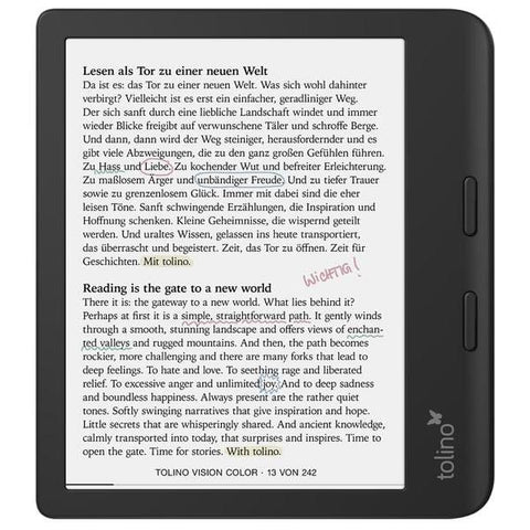 Tolino 4016621130183 lettore e-book Touch screen Wi-Fi Nero (Tolino Vision - eBook lser)