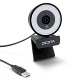 DICOTA D32066 webcam 5 MP 2592 x 1944 Pixel USB 2.0 Nero (DICOTA Ringlight - Webcam - colour - 5 MP - 2592 x 1944 - audio - USB 2.0)