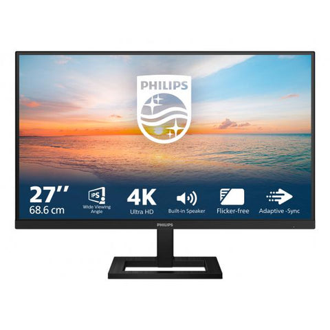 Philips Serie 1000 27E1N1800AE/00 Monitor PC 68,6 cm [27] 3840 x 2160 Pixel 4K Ultra HD LED Nero (27 27E1N1800AE/00 Monitor - 27 Black Monitor 4K UHD Height Adjustable DisplayPort and HDMI)