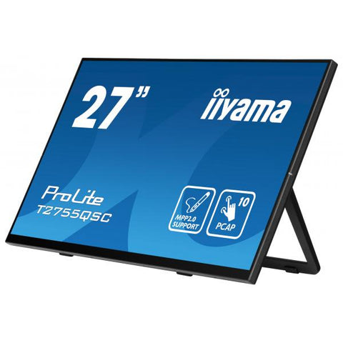 iiyama ProLite T2755QSC-B1 Monitor PC 68,6 cm [27] 2560 x 1440 Pixel Quad HD LCD Touch screen Nero (iiyama ProLite T2755QSC-B1 - Monitor a LED - 27 - touchscreen - 2560 x 1440 WQHD @ 75 Hz - IPS - 40