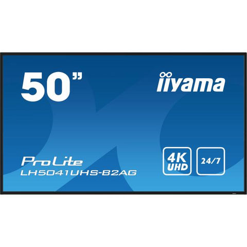 iiyama LH5041UHS-B2AG visualizzatore di messaggi Pannello piatto per segnaletica digitale 127 cm (50") LCD 500 cd/m 4K Ultra HD Nero 24/7