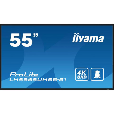 iiyama LH5565UHSB-B1 visualizzatore di messaggi Design chiosco 138,7 cm (54.6") LED Wi-Fi 800 cd/m 4K Ultra HD Nero Processore integrato Android 11 24/7
