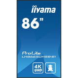 iiyama LH8665UHSB-B1 visualizzatore di messaggi Design chiosco 2,18 m [86] LED Wi-Fi 800 cd/m 4K Ultra HD Nero Processore integrato Android 11 24/7 (iiyama ProLite LH8665UHSB-B1 - 86 Categoria diag