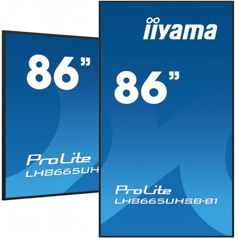 iiyama LH8665UHSB-B1 visualizzatore di messaggi Design chiosco 2,18 m [86] LED Wi-Fi 800 cd/m 4K Ultra HD Nero Processore integrato Android 11 24/7 (iiyama ProLite LH8665UHSB-B1 - 86 Categoria diag