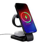 TRUST VIRO 3 EN 1 CARICABATERÍA MAGNÉTICA 20 W PARA iPHONE - APPLE WATCH - AIRPODS CON SOPORTE RICHIUDIBILE NERO