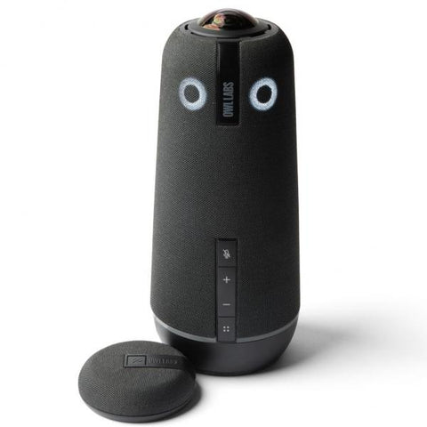 Owl Labs Meeting Owl 4+ e l'Expansion Mic per Meeting Owl 4+ - estendono la portata audio in spazi più grandi di 2,5 metri nella direzione del microfono.