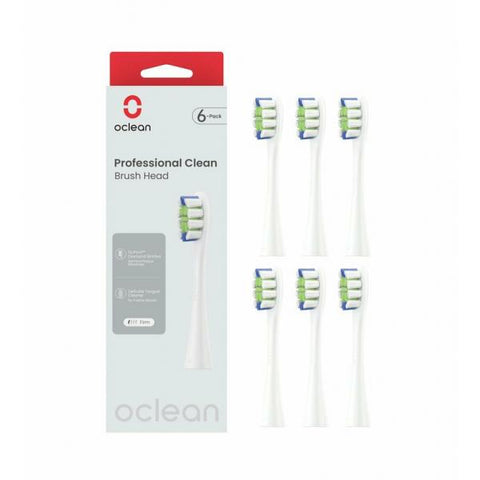 OCLEAN PROFESSIONAL W06 TESTINE DI RICAMBIO SETOLE DUPONT TESTA A PENNELLO FORMA A W BIANCO CONF 6 Pz.