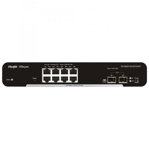 8-Port Gigabit L2 Managed Switch 8 Gigabit RJ45 Ports 2 SFP Slots Desktop Steel Case