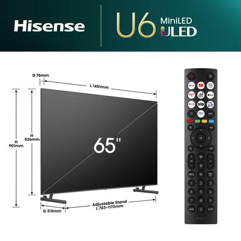 Hisense TV Mini-LED 65" 4K Ultra HD 65U6NQ