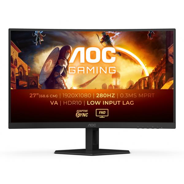 AOC G4 C27G4ZXE Monitor PC 68,6 cm [27] 1920 x 1080 Pixel Full HD LED Nero (27 INCH Curved FHD 280Hz 2HDMI DP)