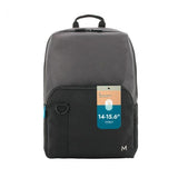 MOBILISCASE THEONE ESSENTIAL ZAINO PER NOTEBOOK DA 15.6" TASCA FRONTALE GRIGIO NERO