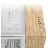 Corsair CC-9011284-WW computer case Midi Tower Bamboo, Bianco (Corsair 6500X Dual Chamber Gaming Case w/ Glass Side & Front, ATX, Mesh Panels, USB-C, Asus BTF Compatible, White/Bamboo Wood)