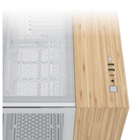 Corsair CC-9011288-WW computer case Midi Tower Bamboo, Bianco