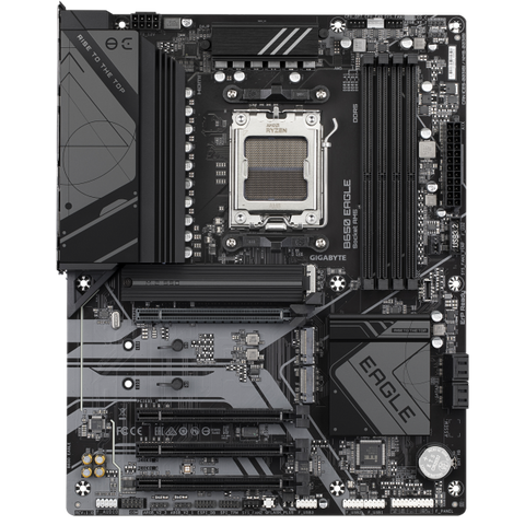 GIGABYTE B650 EAGLE Scheda madre - AMD Ryzen serie 9000, VRM a 12+2+2 fasi, fino a 7600 MHz DDR5 [OC], 1xPCIe 5.0 + 2xPCIe 4.0 M.2, LAN GbE, USB 3.2 Gen 2 (MB AMD AM5 B650 EAGLE D5 ATX)