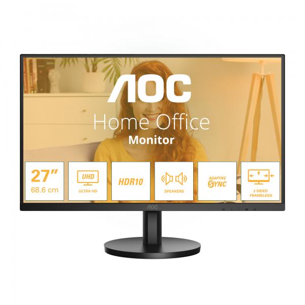 AOC B3 U27B3A Monitor PC 68,6 cm [27] 3840 x 2160 Pixel 4K Ultra HD LCD Nero (AOC U27B3A - 27 ZOLL UHD MONITO - HDR10 [3840X2160 60 HERTZ HDMI 2)