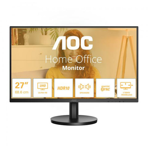 AOC B3 U27B3A Monitor PC 68,6 cm [27] 3840 x 2160 Pixel 4K Ultra HD LCD Nero (AOC U27B3A - 27 ZOLL UHD MONITO - HDR10 [3840X2160 60 HERTZ HDMI 2)
