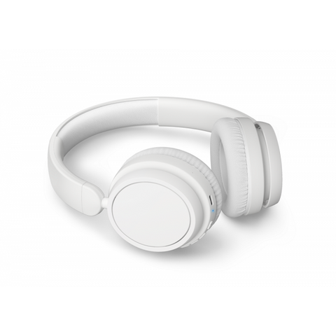 PHILIPS TAH5209WT CUFFIE OVER-EAR WIRELESS BLUETOOTH BASS+ ULTRALEGGERE CON ISOLAMENTO ACUSTICO PASSIVO MUSICA E CHIAMATE BASSI DINAMICI RICARICA USB-C BIANCO