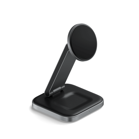 Satechi ST-Q21FM Caricabatterie per dispositivi mobili Cuffie, Smartphone Grigio USB Carica wireless Interno