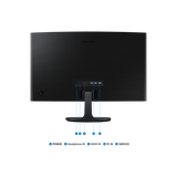 Samsung S24D360GAU Monitor PC 61 cm [24] 1920 x 1080 Pixel Full HD LED Nero (Samsung HDMI VGA FHD 24 Curved Monitor - Black)