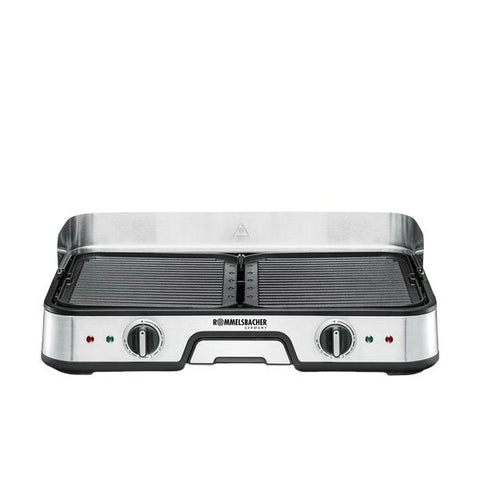 Rommelsbacher BBQ 2025 griglia di cottura elettrica Libera installazione 2000 W Nero, Acciaio inox