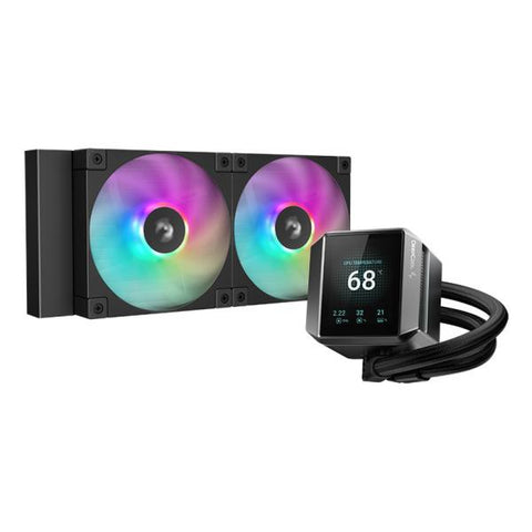 DeepCool MYSTIQUE 240 ARGB Processore Raffreddatore di liquidi tutto in uno 12 cm Nero 1 pz (DeepCool Mystique 240 CPU Cooler, ARGB, Personalized Cooling with 2.8 TFT LCD Screen and Enhanced Pump Per