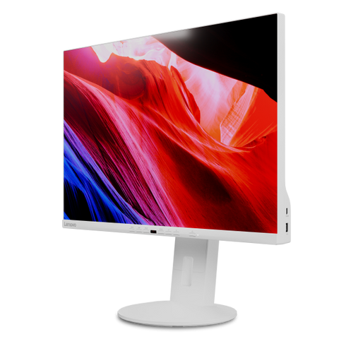 Lenovo C24d-20 LED display 61 cm [24] 1920 x 1200 Pixel Full HD Grigio, Bianco (Lenovo C24d-20 White Monitor)